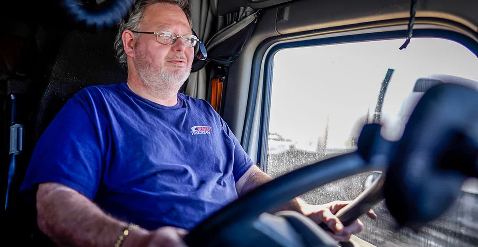 Trucker Behind the Wheel