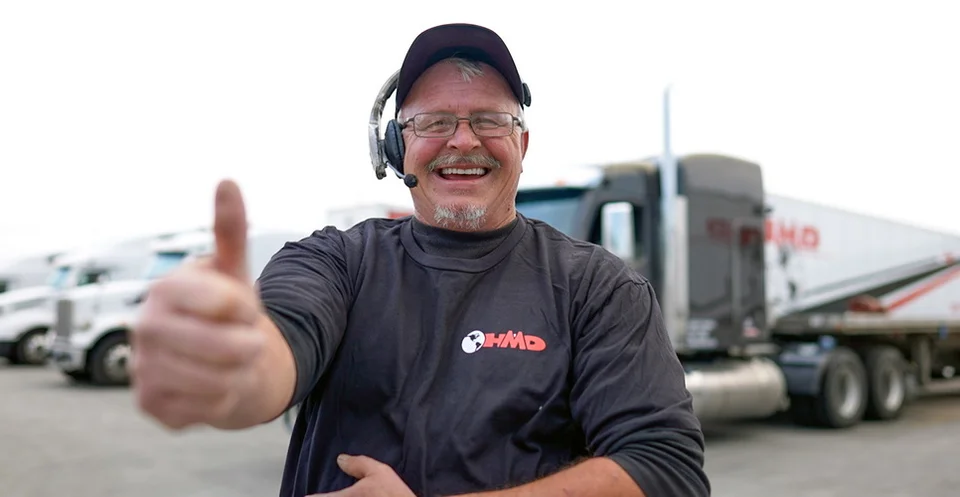Trucker Shows Thumbs Up